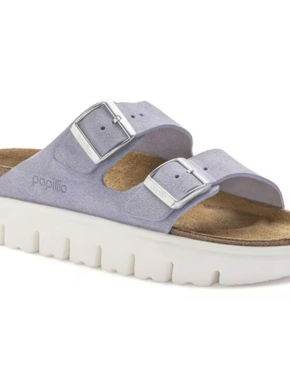 NWT Papillo By Birkenstock Arizona Chunky Suede Leather Purple Fog 41 10